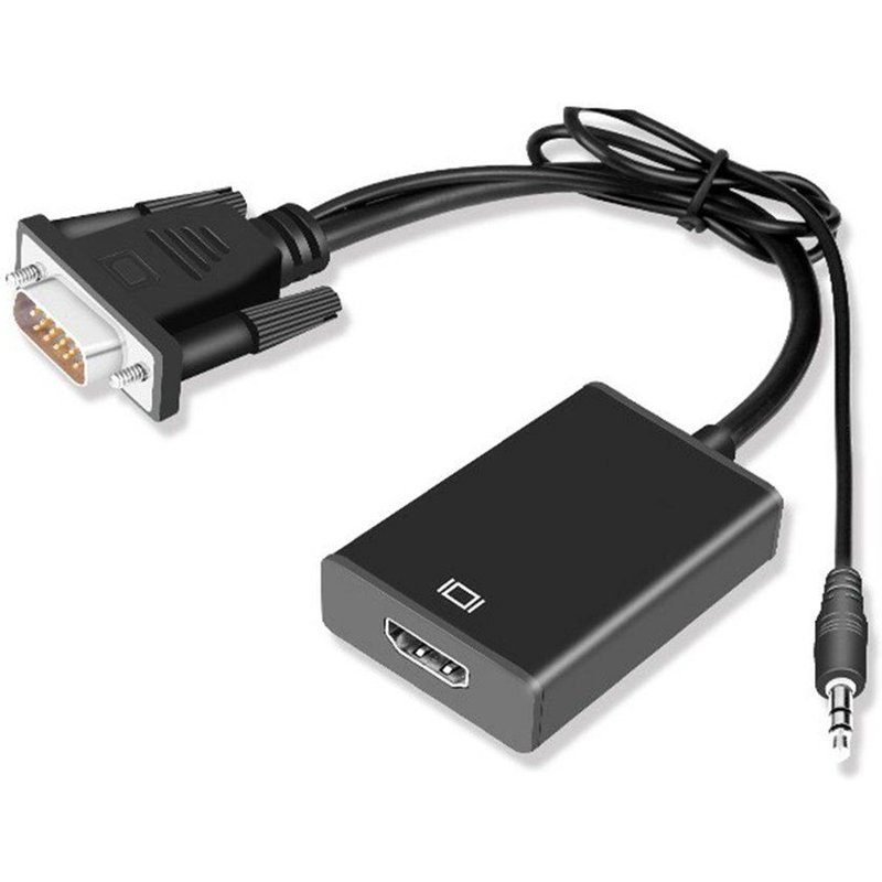Adaptateur Full HD 1080P VGA vers HDMI, câble adaptateur avec sortie Audio, pour PC portable vers projecteur HDTV