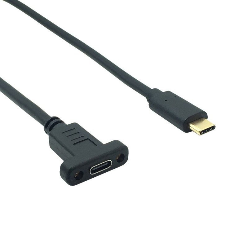 Câble d'extension USB USB Type C pour données et vidéo 3.1, avec connecteur USB C mâle vers femelle avec montage blindé avec vis