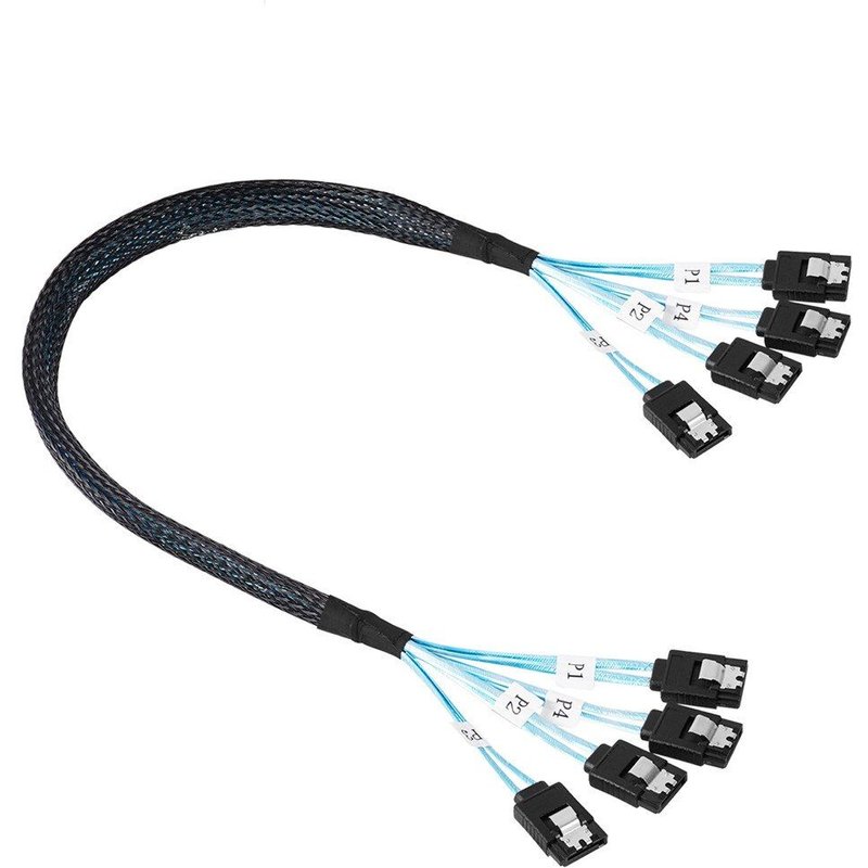 Minisas câble 4 sata à 4 sata SATA III 6 Gbits/s Câble pour Serveur SATA 7 Broches SATA 7 Broches cordon de Câble de Données de 0.5m 1m