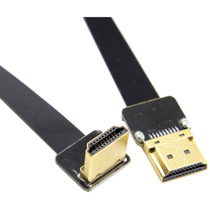 Câble plat FPV coudé à 90 degrés mâle compatible HDMI, 0.2M, pour HDTV FPC, pour photographie aérienne et Multicopter
