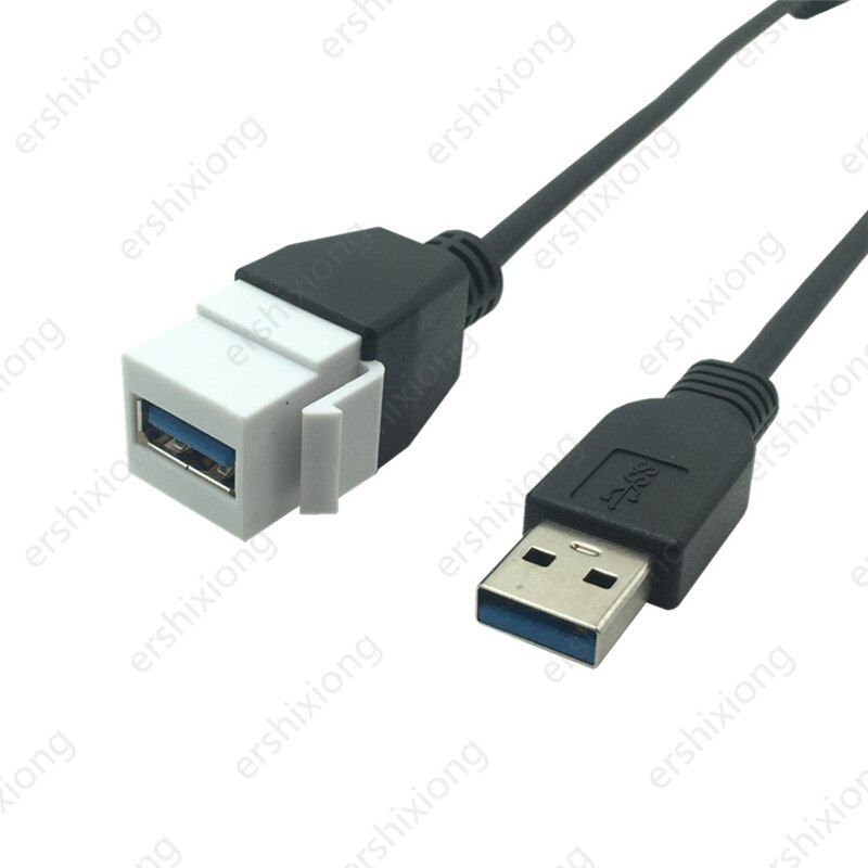 Adaptateur USB 3.0 mâle (femelle) à femelle, Extension Keystone Jack coupleur connecteur convertisseur de câble 0.2m