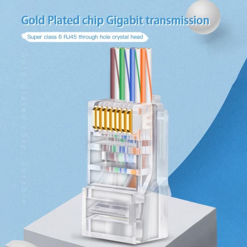 Connecteurs de câble Ethernet 8P8C RJ45/100 pour réseau LAN CAT5 Cat6, adaptateur modulaire de haute qualité, RJ 11 pièces