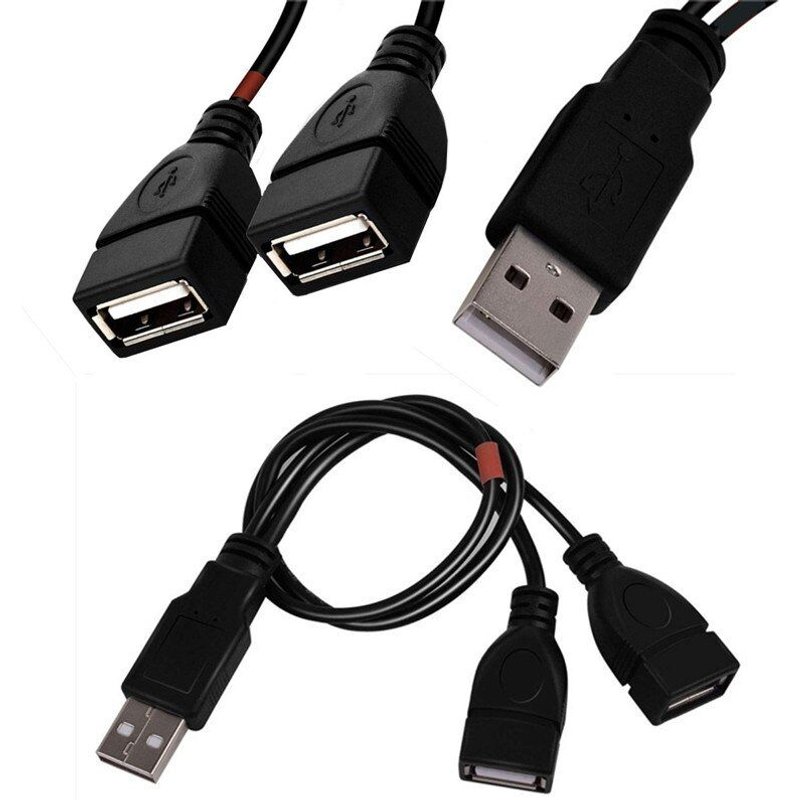 Hub de données USB 2.0 A mâle vers double USB femelle, séparateur de câble, chargeur USB, Extension de câble pour ordinateur portable