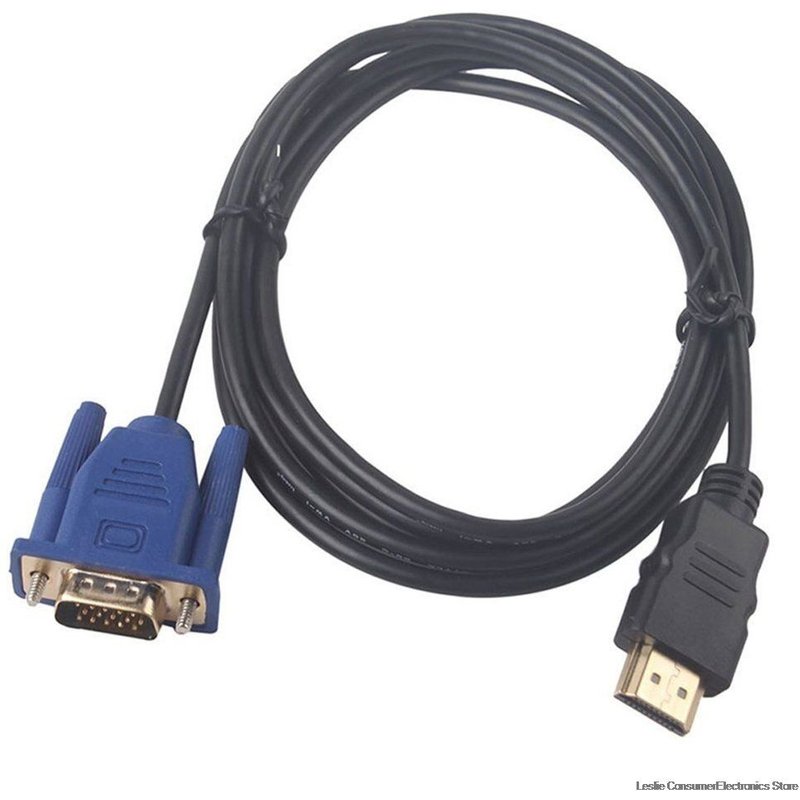 Câble HDMI vers VGA 1080P HD, 1M, avec adaptateur Audio, livraison directe