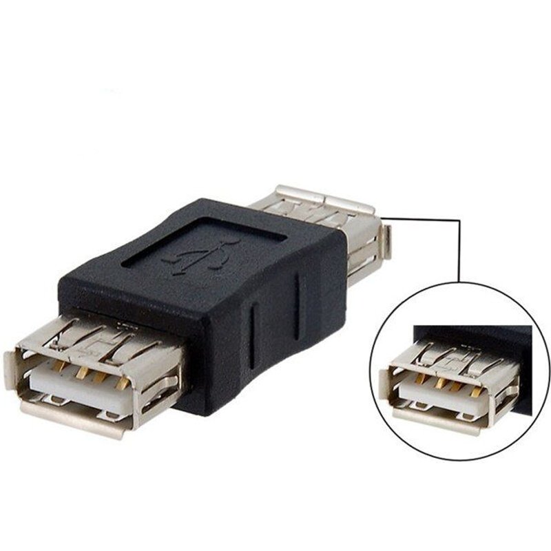 Adaptateur coupleur d'extension USB 2.0 type A femelle vers USB A femelle, noir