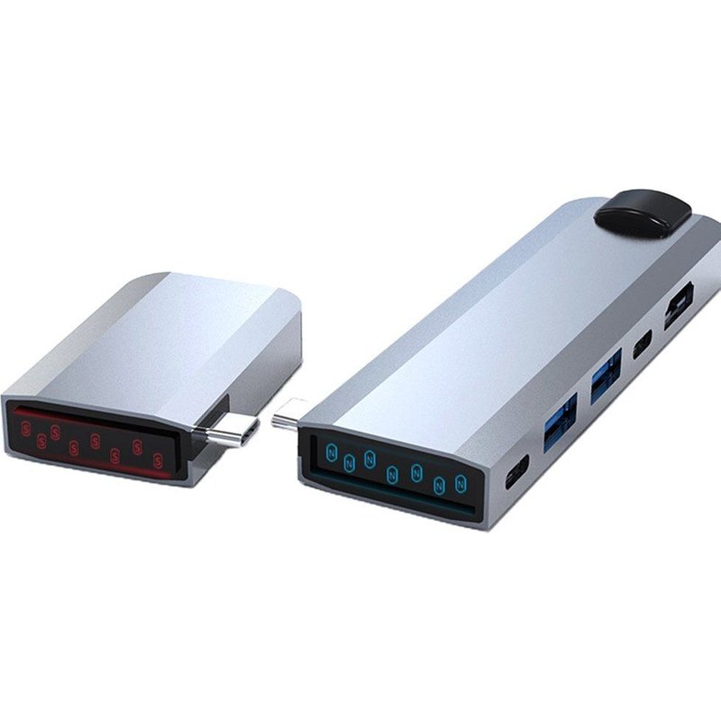 Hub neuf en deux USB 3.0 PD RJ45, adaptateur de sortie compatible HDMI, aimant de Type C