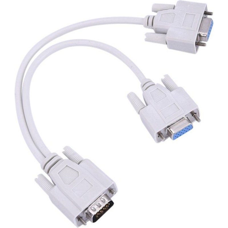 Adaptateur en Y VGA SVGA 0.2 m, 1 pièce vers 2 moniteurs mâles vers 2 doubles femelles, câble de séparation, 15 broches, Portable