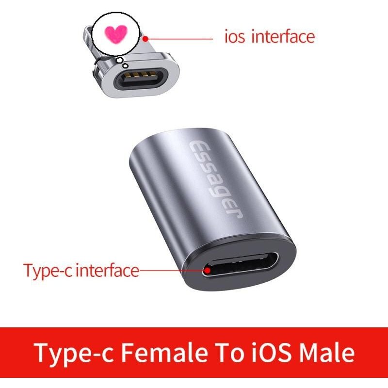 adaptateur magnétique USB USB C Type C, femelle à Micro mâle, convertisseur pour IPhone Samsung Xiaomi IOS