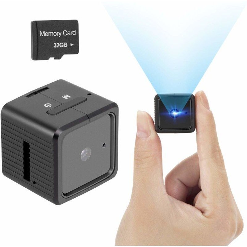 Mini caméra de surveillance 1080P, avec détection de mouvement audio, infrarouge, nuit, pour nounou, convient pour l'intérieur et l'extérieur