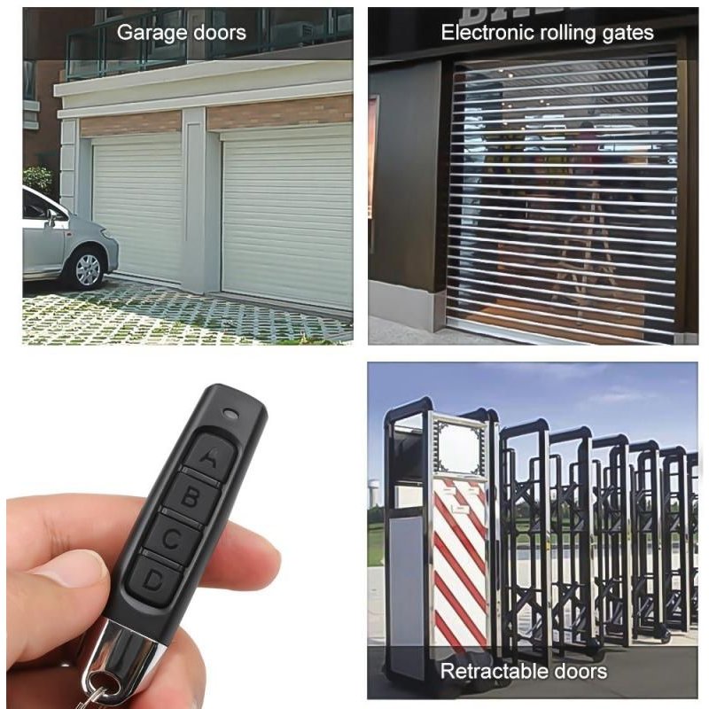Télécommande sans fil ABCD 433Mhz, 4 clés, télécommande, récepteur, émetteur, porte de clonage électrique, Code de porte de Garage, clé de voiture pour maison