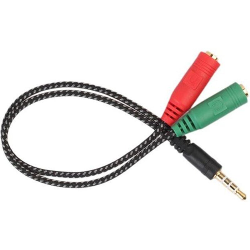 Câble adaptateur Audio stéréo, séparateur en Y de 3.5mm, 1 Jack mâle à 2 femelle, adaptateur de micro pour casque d'écoute tissé, accessoires de haute qualité