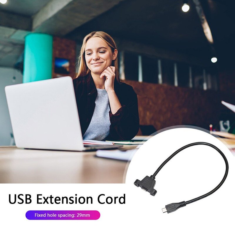 Câble d'extension à 5 broches avec vis, trou de montage du panneau, connecteur Micro USB M/F pour pièces de sécurité d'ordinateur domestique