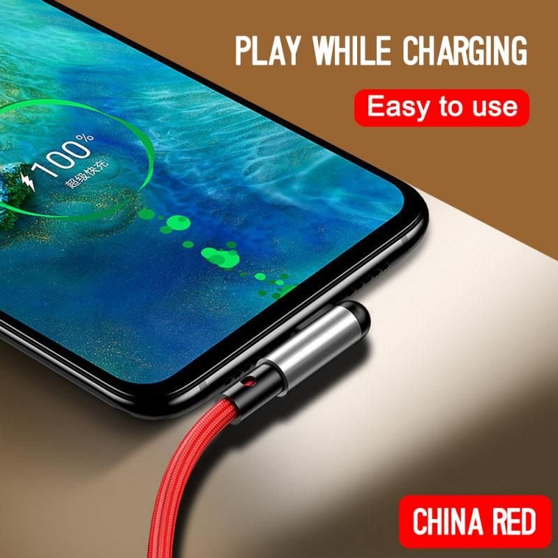 Câble Micro USB/type c/90 ° pour recharge rapide et données (1.2m), cordon de chargeur noir pour téléphone Samsung, Huawei, Xiaomi