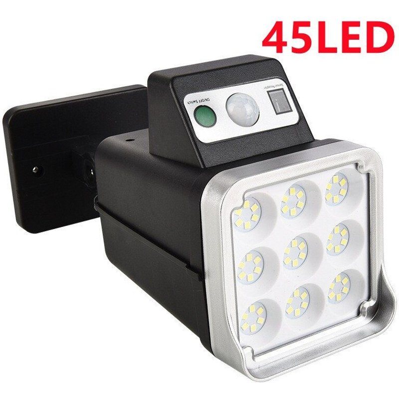 Applique murale à LED avec capteur de mouvement PIR et télécommande, à énergie solaire, luminaire d'extérieur, idéal pour un jardin ou une caméra factice