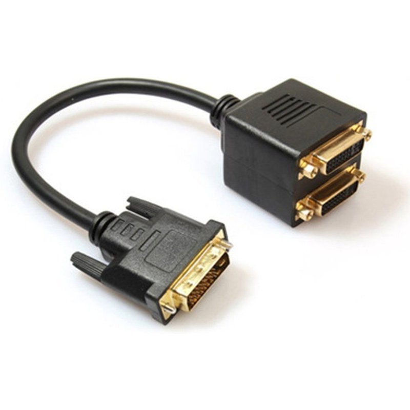 Adaptateur DVI Portable DVI D mâle à double 2 DVI I femelle séparateur de Signal de Transmission vidéo câble séparateur en Y