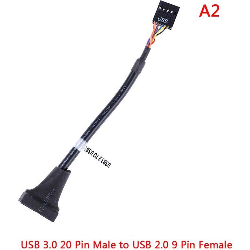 Adaptateur USB 3.0 20 broches vers USB 2.0 9 broches, câble convertisseur mâle femelle pour ordinateur PC, cordon adaptateur, carte mère