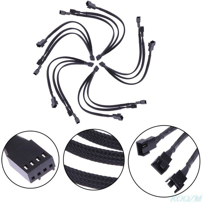 Câble d'extension à manchon 1 à 3 ou 4 broches, 1 à 3 voies, 4 broches, CPU, boîtier PWM, ventilateur de refroidissement, séparateur Hub, adaptateur de sortie, 1 pièces