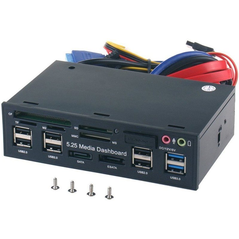 Lecteur de carte Sata Esata Usb 5.25 pour tableau de bord, 3.0 "", Hub Audio, lecteur optique multifonctionnel pour ordinateur de bureau, 525E