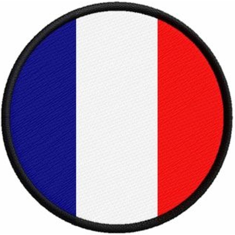 Patch Ecusson Drapeau France Francais Imprime Thermocollant Rond Cocarde