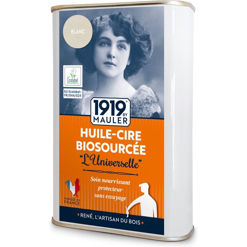 Huile-cire biosourcee L universelle - 0,5 litre - teinte blanc 1919 by Mauler