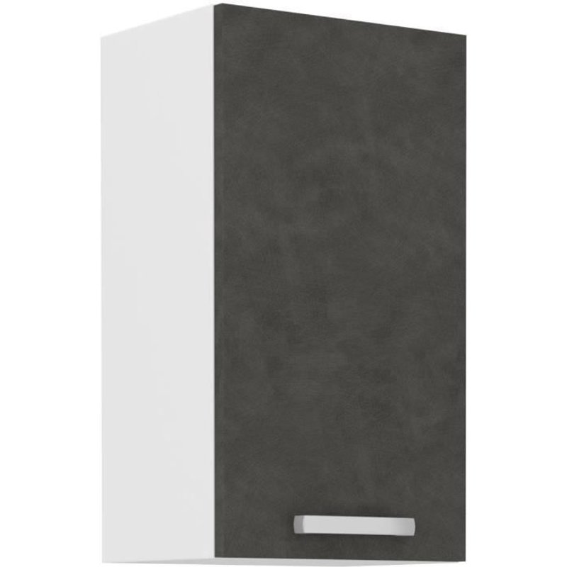 Meuble Haut 1 Porte Battante - Gris Mat - L 40 X P 31,6 X 72 Cm - Lassen