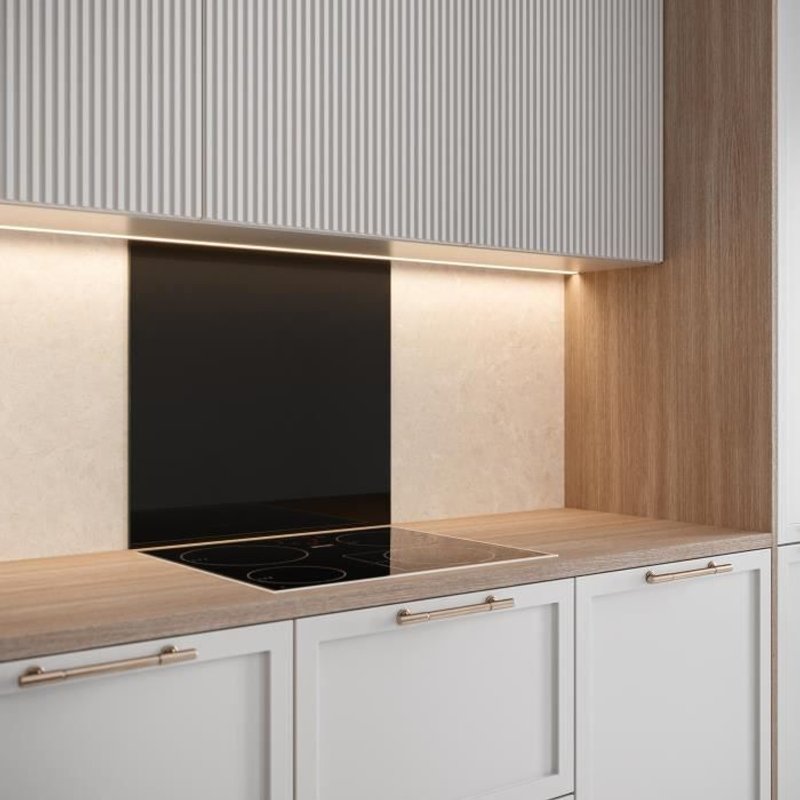 Saint-Gobain Fond De Hotte En Verre Emaille Noir 70x60