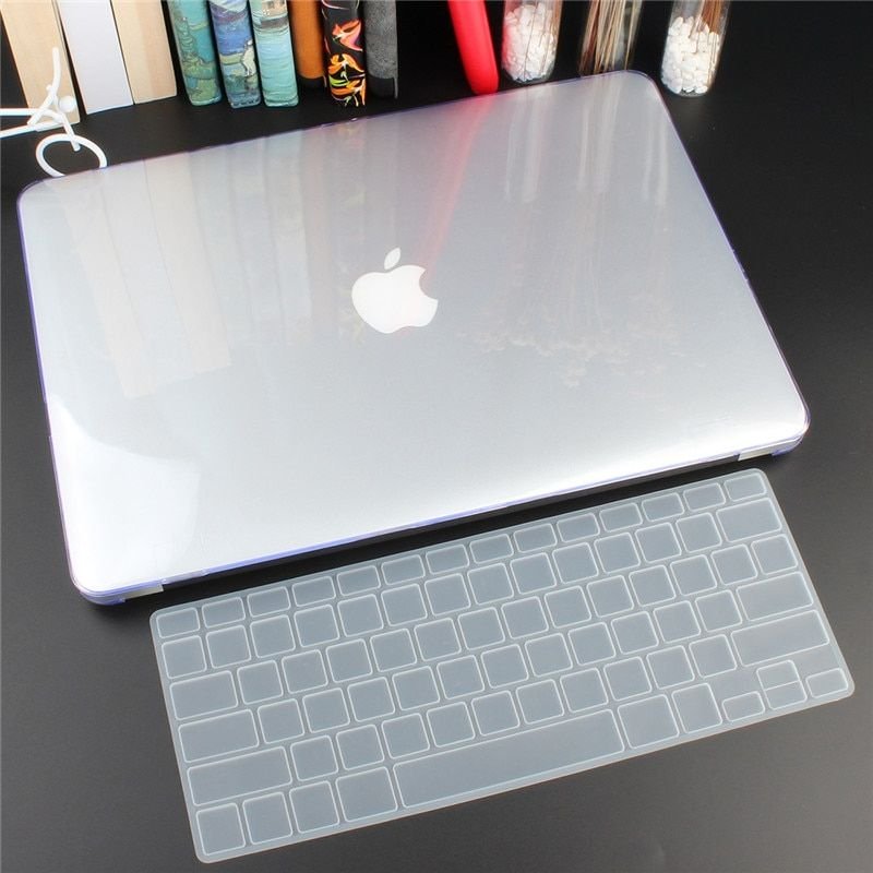 Étui en plastique rigide avec couvercle de clavier pour MacBook Air - For M1 Chip Pro 13 A2338 - clair comme de l'eau de roche