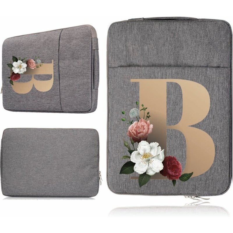 Étui étanche en tissu pour ordinateur portable, compatible avec mac book Air Pro HP Lenovo Dell, housse, accessoires - For 14 INCN - lettre d'or b
