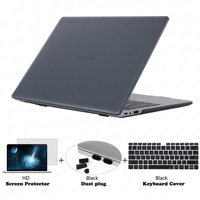Étui Matebook , housse de clavier mate, protecteur d'écran pour Huawei - For Magicbook 15 x15 - 4 en 1 cristal noir