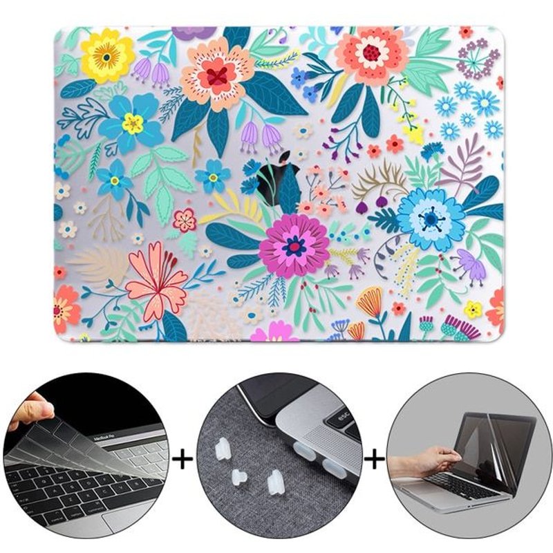 Étui MTT pour Macbook Air 13 M1 2020, coque en cristal, motif Floral, avec barre de touche, pour ordinateur portable, A2337, A2338,, 16 - For M1 Chip Air 13 A2337