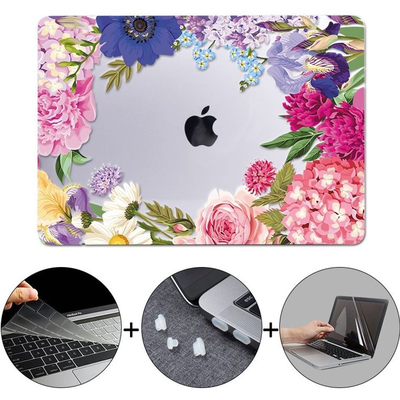 Étui MTT pour Macbook Air 13 M1 2020, coque en cristal, motif Floral, avec barre de touche, pour ordinateur portable, A2337, A2338,, 16 - For M1 Chip Pro 13 A2338