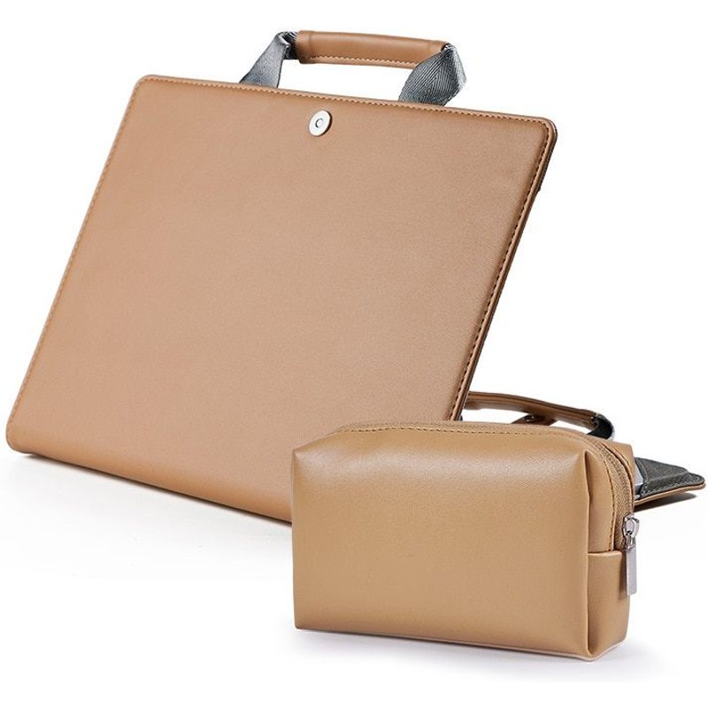 Étui Portable en cuir pour Macbook Air - For A2289 - Brun avec petit sac