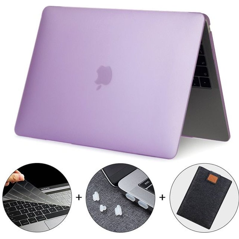 Étui pour MacBook Air Pro Retina , coque de protection avec housse de clavier et bouchons anti-poussière pour ordinateur portable, accessoire rigide mat et cristal - For AIR 11 A1465 A1370 - Mat violet