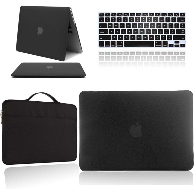 Étui pour ordinateur portable Apple MacBook Air Pro Retina de, avec housse de clavier et housse pour ordinateur portable, couleur unie, motifs - For AIR 13 (A1369 A1466) - Le noir
