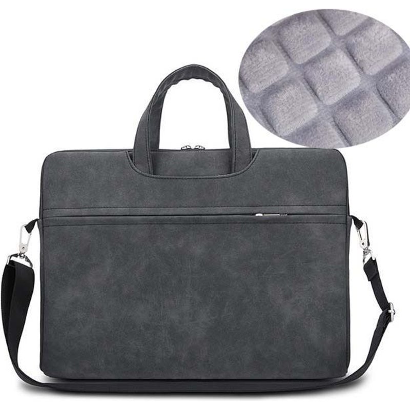 Nouveau sac étanche pour ordinateur portable 14.1 , sacoche à bandoulière pour ordinateur Macbook Air, porte-documents - For 15 - Gris foncé