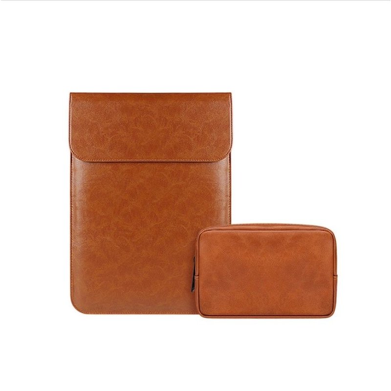 Pochette en cuir PU pour ordinateur portable, étui étanche pour Macbook Huawei Pro Xiaomi - For 13.3-Pouces - brun
