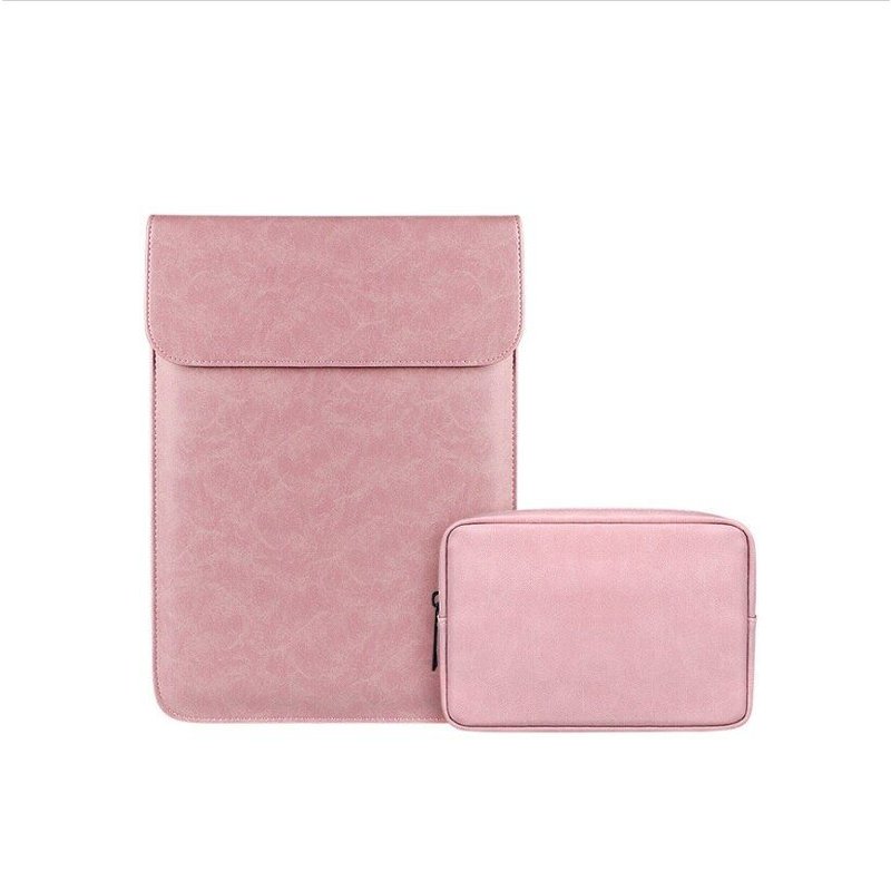 Pochette en cuir PU pour ordinateur portable, étui étanche pour Macbook Huawei Pro Xiaomi - For 14.1-Pouces - Rose
