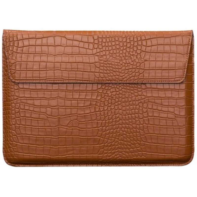 Pochette en cuir PU pour ordinateur portable, étui pour Macbook Air Pro 15.4 Retina, unisexe - For 12 pouces - Brun crocodile