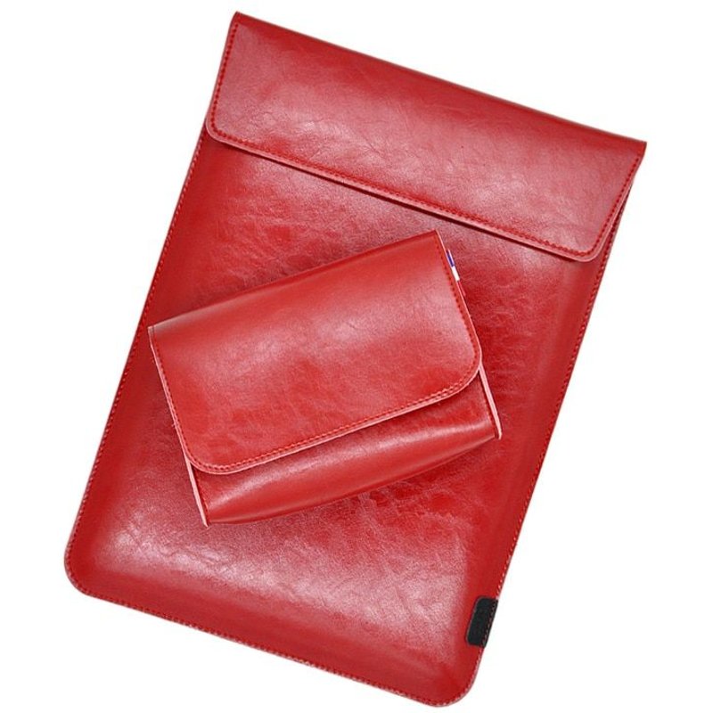 Pochette enveloppe très fine pour ordinateur portable, étui en cuir microfibre pour MacBook Pro Air de - For Pour 16-20 Mac Pro 13 - Ensembles G-Rouge