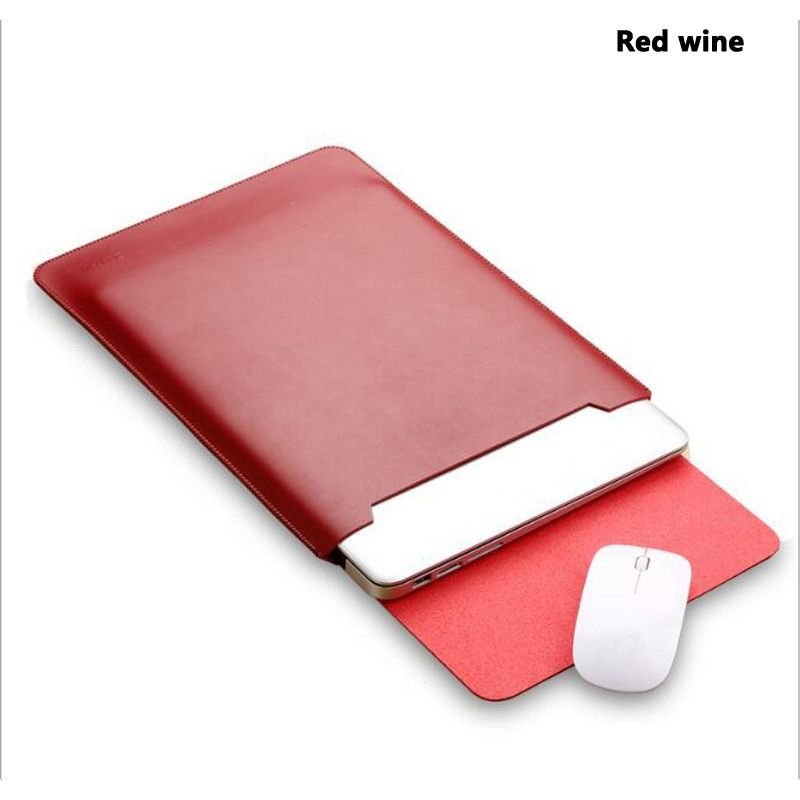 Pochette étanche en cuir pour ordinateur portable, étui pour macbook air pro - For Pour AIR 13 - vin rouge