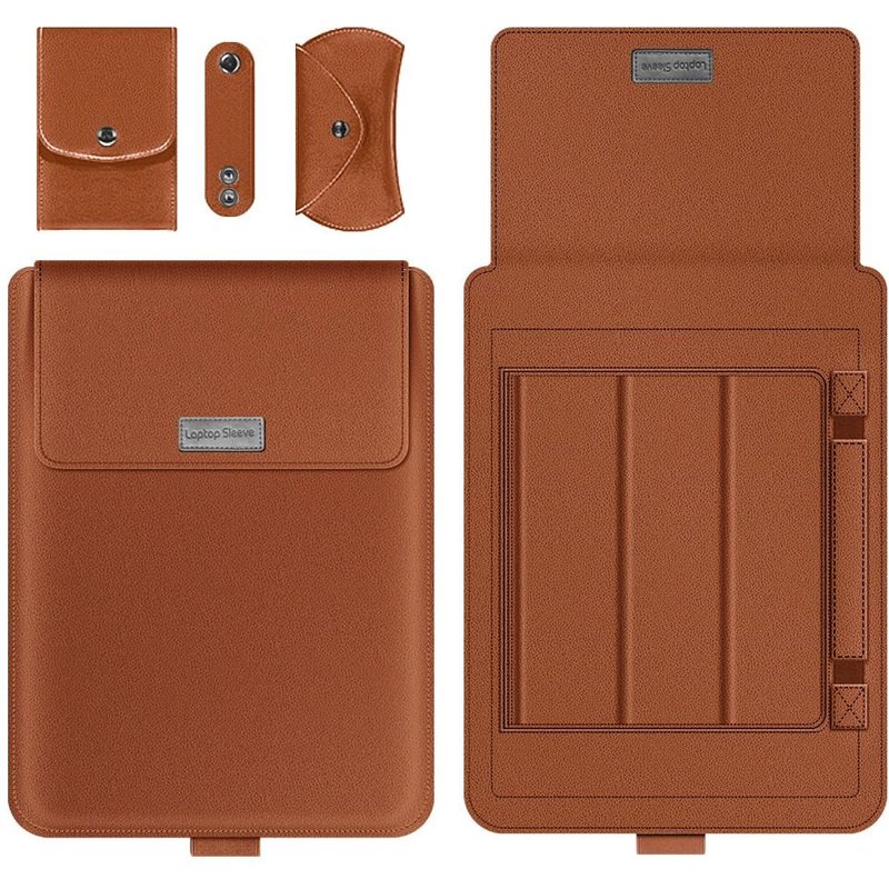 Pochette étanche en cuir PU pour MacBook Air Pro, nouvelle collection - For 15.3Pro Retina A1398 - Ensembles bruns