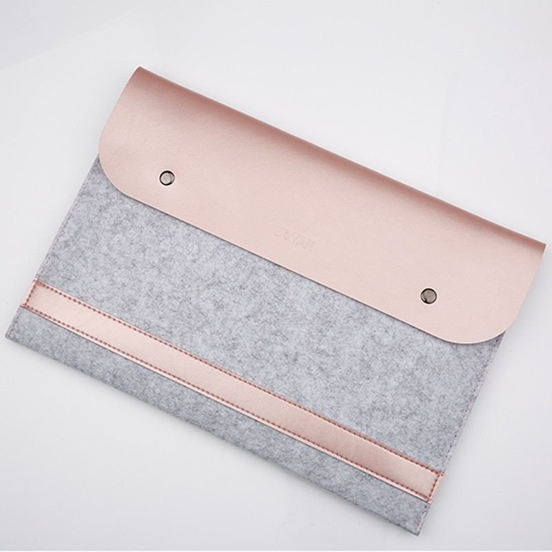 Pochette magnétique en cuir PU pour ordinateur portable, étui pour Macbook Air Pro Retina 12 , pochette pour tapis de souris, nouveauté - For 15 pouces - or rose