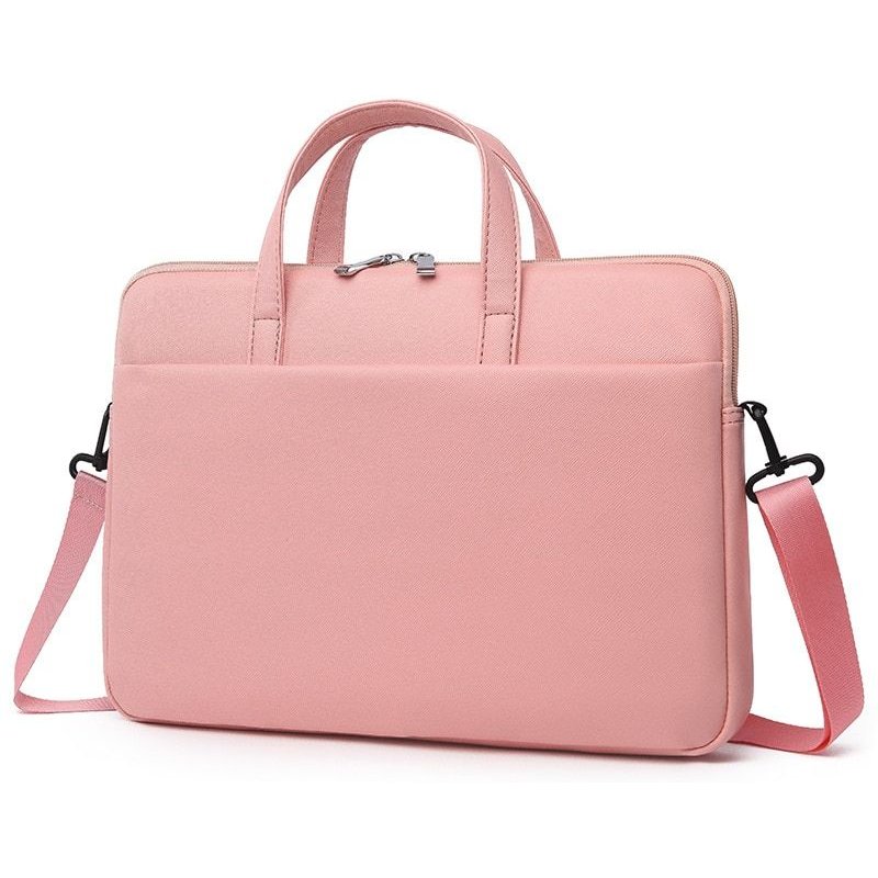 Sac à main en cuir PU pour ordinateur portable, sac pour Macbook Air Pro, porte-documents à bandoulière pour femmes, étui étanche pour xiaomi hp - For 15-15,6-16 pouces - Rose