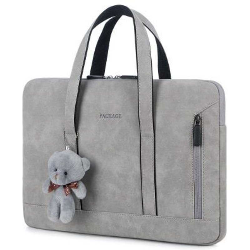 Sac Ă main en cuir PU pour ordinateur portable, sacoche de luxe pour ordinateur portable de pour Macbook Pro Air 13, Xiaomi Asus - For Pendant 15 pouces - Ours gris