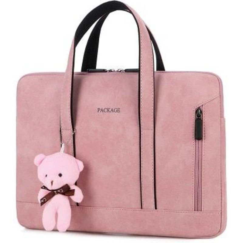 Sac Ă main en cuir PU pour ordinateur portable, sacoche de luxe pour ordinateur portable de pour Macbook Pro Air 13, Xiaomi Asus - For Pour xiaomi 13 pouces - Ours rose