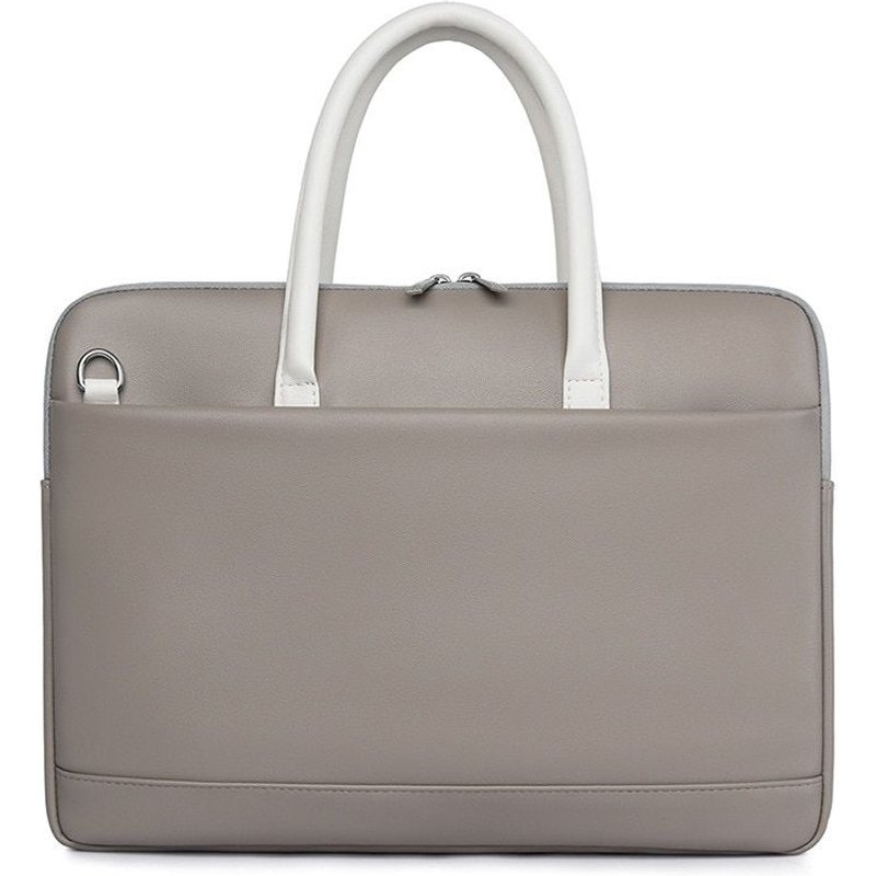 Sac à main en cuir PU pour ordinateur portable,pour Macbook Air Pro HP, HUAWEI, Asus, bandoulière, porte-documents - For 13-14 pouces - gris foncé