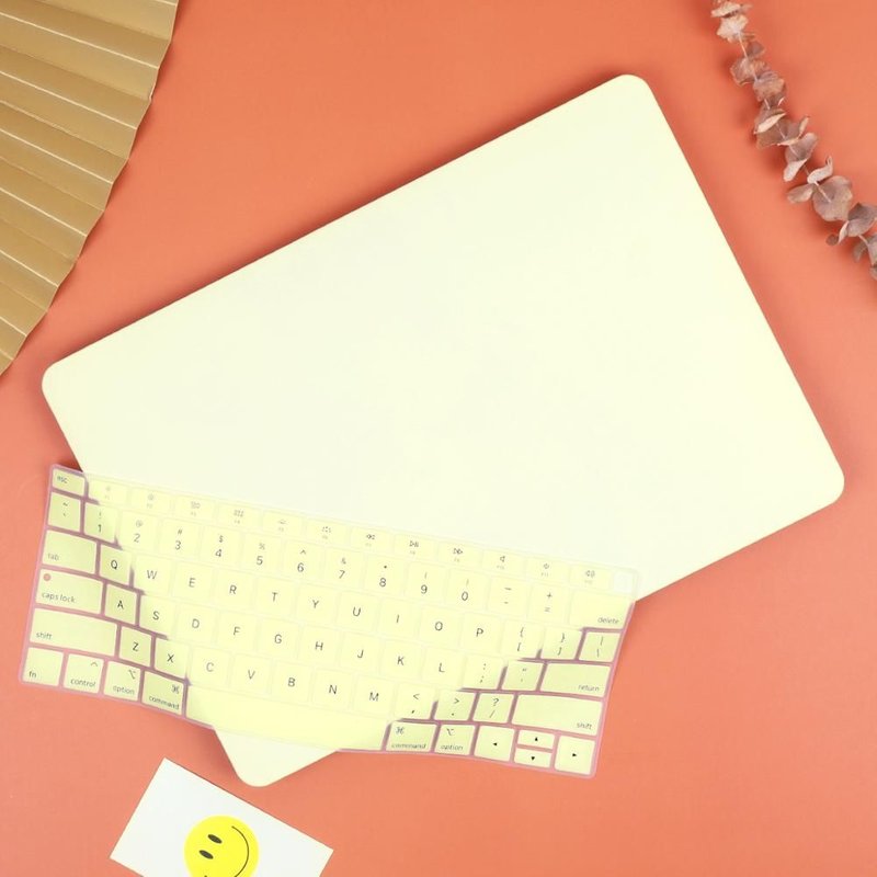 Coque dure en plastique lisse crème pour MacBook Air - For Pro Retina 15 A1398 - Jaune