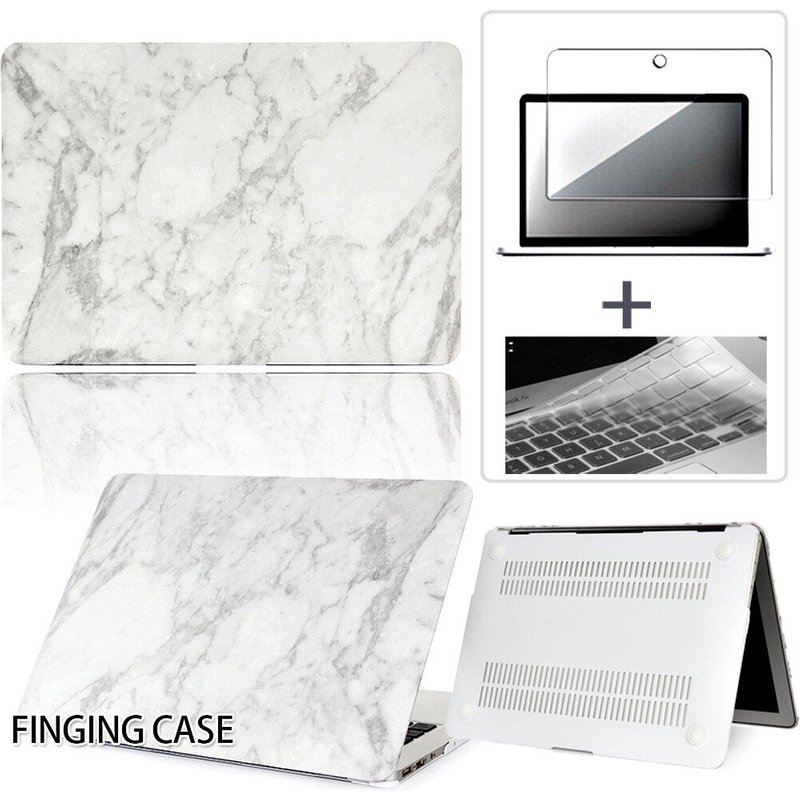 Coque d'ordinateur portable pour Macbook Air , avec clavier et économiseur d'écran - For Pro 13 A1706 A1989 - Marbre gris