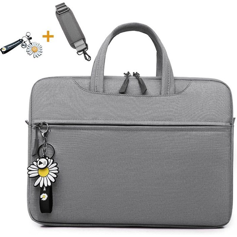 Sac à main messager à bandoulière pour hommes et femmes, sacoche de transport à la mode pour ordinateur portable,avec ornements gratuits - For 11-12 pouces - Gris foncé