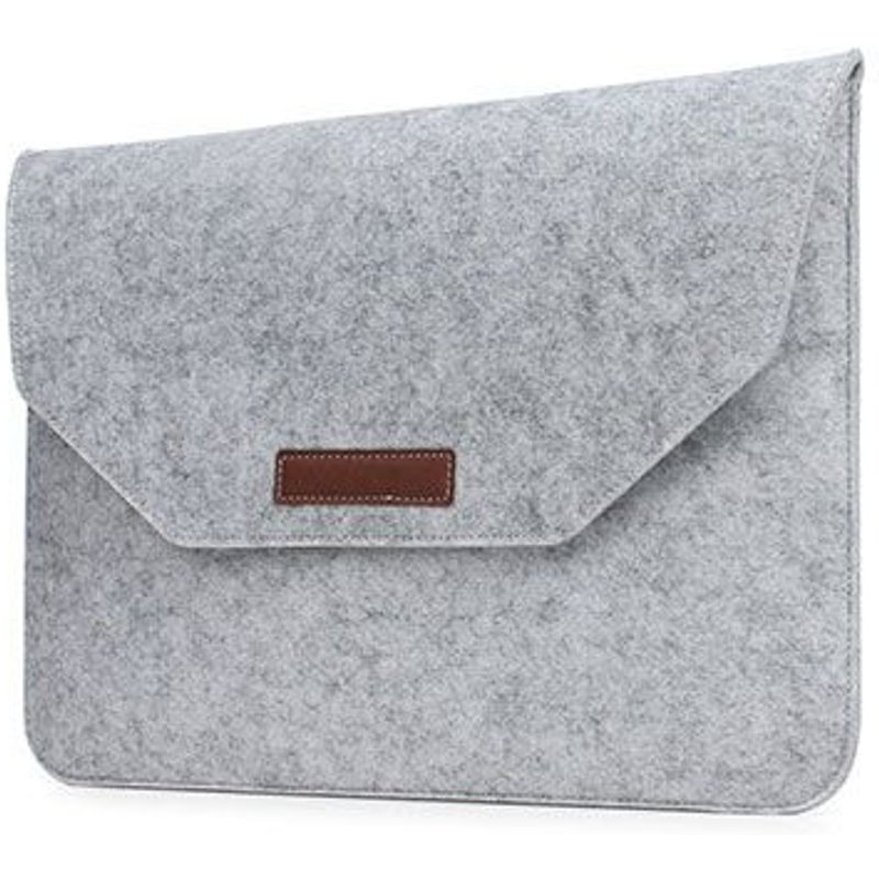 Sac à manches en bois feutré pour ordinateur portable, étui souple pour Apple Macbook Air Pro Retina et Mac book pouces - For Tout ordinateur portable 15 pouces - Gris